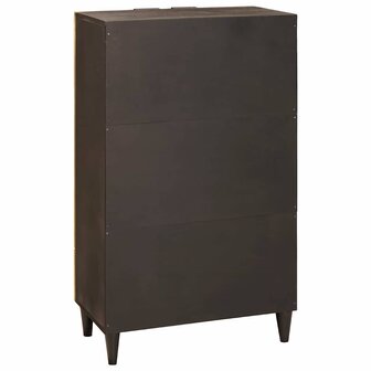 Bijzetkast Zwart en Goud 60 x 33.5 x 100 cm massief mangohout 5