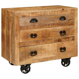 Bijzetkast Bruin 70 x 38 x 63 cm massief mangohout 2