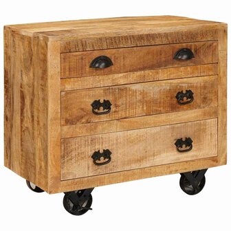 Bijzetkast Bruin 70 x 38 x 63 cm massief mangohout 3