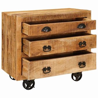 Bijzetkast Bruin 70 x 38 x 63 cm massief mangohout 4