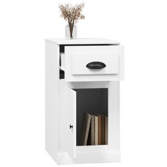 Bijzetkast met lade 40x50x75 cm bewerkt hout wit 5
