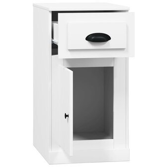 Bijzetkast met lade 40x50x75 cm bewerkt hout wit 8
