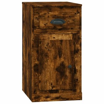 Bijzetkast met lade 40x50x75 cm bewerkt hout gerookt eikenkleur 2
