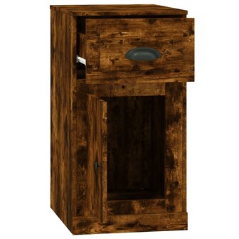 Bijzetkast met lade 40x50x75 cm bewerkt hout gerookt eikenkleur 8
