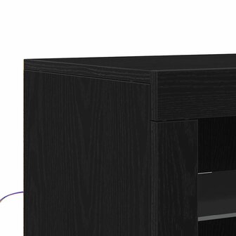 Bijzetkast 2 pcs Zwart eiken 41 x 37 x 67 cm Bewerkt hout 9