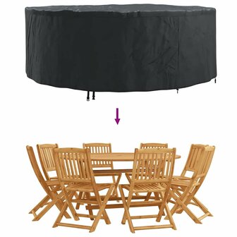 Buitenmeubelhoes Zwart 244 x 244 x 71 cm 210D oxford stof 8