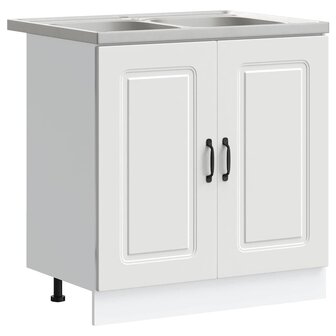 Keukenkast met opslag 2 pcs Wit 80 x 46 x 81.5 cm Bewerkt hout 2