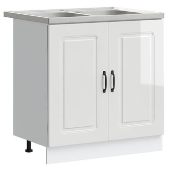 Keukenkast Kalmar 2 pcs Wit 80 x 46 x 81.5 cm Bewerkt hout 2