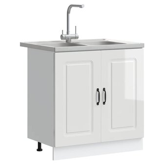Keukenkast Kalmar 2 pcs Wit 80 x 46 x 81.5 cm Bewerkt hout 3