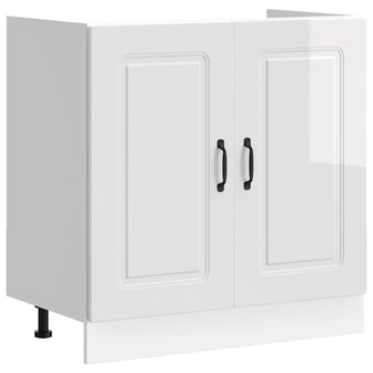 Keukenkast Kalmar 2 pcs Wit 80 x 46 x 81.5 cm Bewerkt hout 4