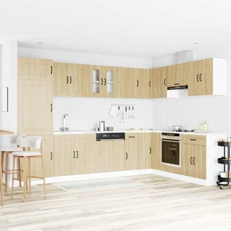 Keukenkast 2 pcs Bruin 80 x 46 x 81.5 cm Bewerkt hout 1