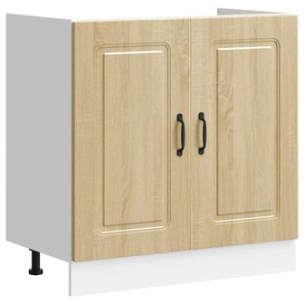 Keukenkast 2 pcs Bruin 80 x 46 x 81.5 cm Bewerkt hout 4