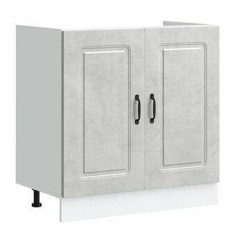 Keukenkast 2 pcs Grijs 80 x 46 x 81.5 cm Bewerkt hout 4