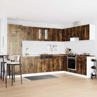 Keukenkast 2 pcs Bruin 80 x 46 x 81.5 cm Bewerkt hout 1