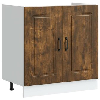 Keukenkast 2 pcs Bruin 80 x 46 x 81.5 cm Bewerkt hout 4