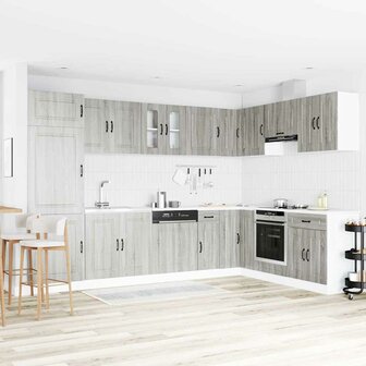 Keukenkast Kalmar 2 pcs Grijs 80 x 46 x 81.5 cm Bewerkt hout 1