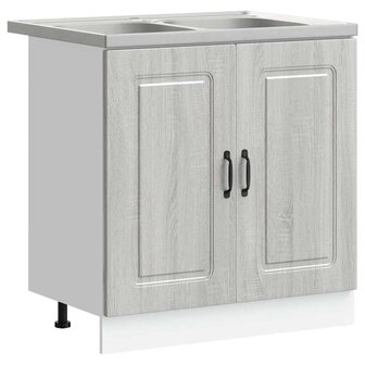 Keukenkast Kalmar 2 pcs Grijs 80 x 46 x 81.5 cm Bewerkt hout 2