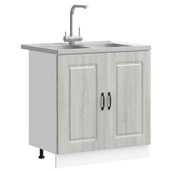 Keukenkast Kalmar 2 pcs Grijs 80 x 46 x 81.5 cm Bewerkt hout 3