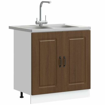 Keukenkast Kalmar 2 pcs Bruin 80 x 46 x 81.5 cm Bewerkt hout 3