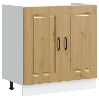 Keukenkast 2 pcs Bruin 80 x 46 x 81.5 cm Bewerkt hout 4