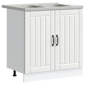 Keukenkast met opslag 2 pcs Wit 80 x 46 x 81.5 cm Bewerkt hout 2
