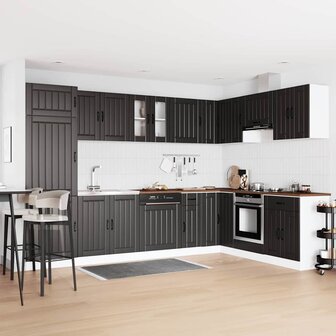 Keukenkast Lucca 2 pcs Zwart 80 x 46 x 81.5 cm Bewerkt hout 1