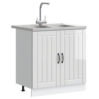 Keukenkast met opslag 2 pcs Wit 80 x 46 x 81.5 cm Bewerkt hout 3
