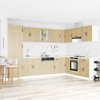 Keukenkast Lucca 2 pcs Bruin 80 x 46 x 81.5 cm Bewerkt hout 1