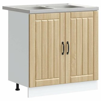 Keukenkast Lucca 2 pcs Bruin 80 x 46 x 81.5 cm Bewerkt hout 2