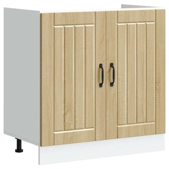 Keukenkast Lucca 2 pcs Bruin 80 x 46 x 81.5 cm Bewerkt hout 4