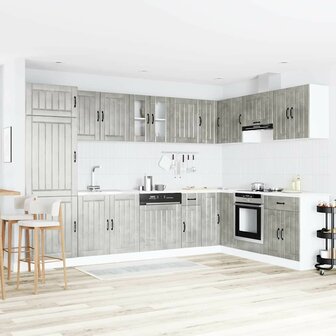 Keukenkast Lucca 2 pcs Grijs 80 x 46 x 81.5 cm Bewerkt hout 1