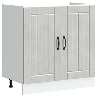 Keukenkast Lucca 2 pcs Grijs 80 x 46 x 81.5 cm Bewerkt hout 4