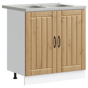 Keukenkast 2 pcs Bruin 80 x 46 x 81.5 cm Bewerkt hout 2