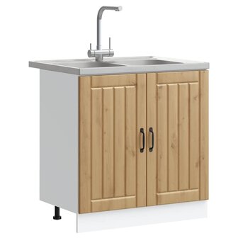 Keukenkast 2 pcs Bruin 80 x 46 x 81.5 cm Bewerkt hout 3
