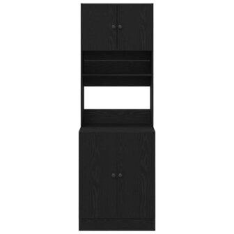 Keukenkast met plank Zwart eiken 60 x 50 x 180 cm Bewerkt hout 5