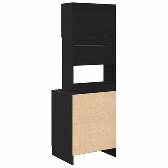 Keukenkast met plank Zwart eiken 60 x 50 x 180 cm Bewerkt hout 8
