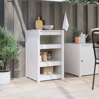 Keukenkast met plank Wit 55 x 55 x 92 cm Massief grenenhout 1