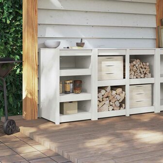 Keukenkast met plank Wit 55 x 55 x 92 cm Massief grenenhout 4