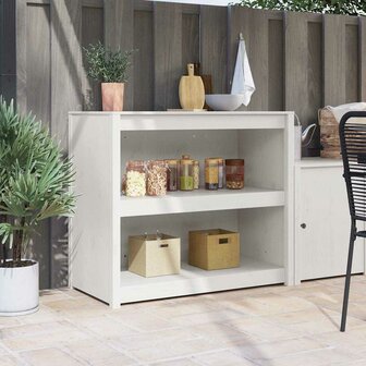 Keukenkast met plank Wit 106 x 55 x 92 cm Massief grenenhout 1