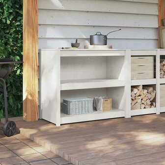 Keukenkast met plank Wit 106 x 55 x 92 cm Massief grenenhout 4