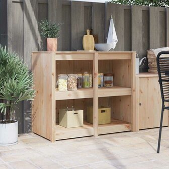 Keukenkast met plank Bruin 106 x 55 x 92 cm Massief grenenhout 1