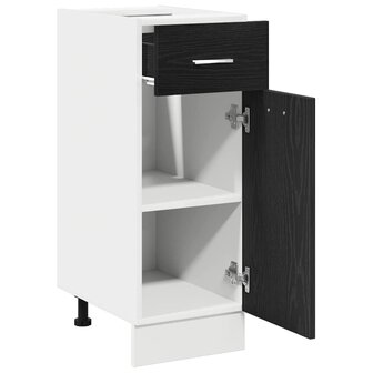 Lade onderkast Zwart eiken 30 x 46 x 81.5 cm Bewerkt hout 5