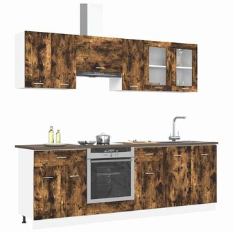 Keukenkastenset met lade 8 pcs Gerookt eiken 240 x 46 x 81.5 cm 3