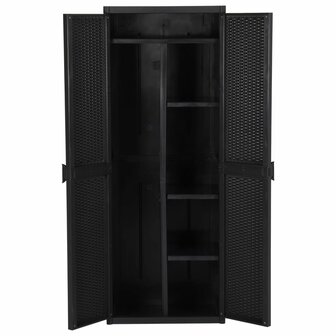 Tuinkast 65x45x172 cm PP rattan zwart 4