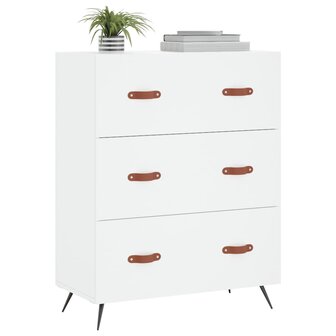 Ladekast 69,5x34x90 cm bewerkt hout wit 3