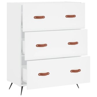 Ladekast 69,5x34x90 cm bewerkt hout wit 6