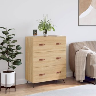 Ladekast 69,5x34x90 cm bewerkt hout sonoma eikenkleurig 1