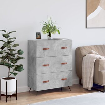 Ladekast 69,5x34x90 cm bewerkt hout betongrijs 1