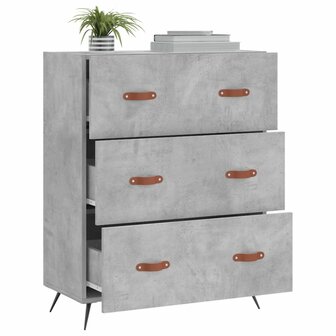 Ladekast 69,5x34x90 cm bewerkt hout betongrijs 4
