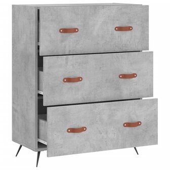 Ladekast 69,5x34x90 cm bewerkt hout betongrijs 6